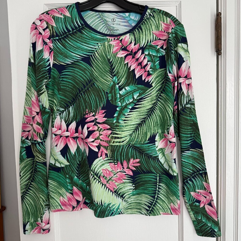 Women’s Long Sleeve Rash Guard Swim Tee | UPF 50 | Size Small 6-8